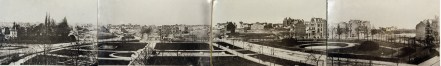 Panoramisch zicht op de Ambiorixsquare in 1894, net voor de meest intense bouwfase (Verzameling J. Verhelle)
