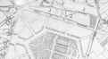 Detail van het plan van Bruxelles et ses environs, in 1881 opgesteld door het Institut cartographique militaire. Rechts de Ridderschapslaan en het landgoed Buls, © Koninklijke Bibliotheek van België, Brussel, Kaarten en Plannen