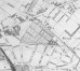 L’ancien cimetière du quartier Léopold en 1881, détail du plan Bruxelles et ses environs, réalisé par l’Institut cartographique militaire en 1881, © Bibliothèque royale de Belgique, Bruxelles, Section Cartes et Plans