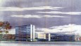 Perspectief van het geplande hotelcomplex van 1963, SAB/OW 75299 (1963)