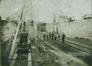 Overwelving van de spoorweg in functie van de aanleg van het toekomstige Émile Bockstaelplein in 1905, (verzameling Eric Christiaens/Laca)