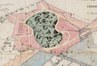 Le plan du Projet des parcs de Victor Besme, 1876, PIRLOT, A.-M., Le quartier de l’Altitude Cent, SPRB, Bruxelles, 2014 (Bruxelles, Ville d’Art et d’Histoire, 53), , p. 12.
