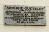 Place Quetelet, plaque commémorative dédiée à Adolphe Quetelet (photo 1993-1995)