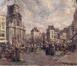 Le marché place Saint-Josse, peinture à l'huile de Georges Lemmers (1871-1944), collection administration communale de Saint-Josse-ten-Noode, © IRPA-KIK Bruxelles